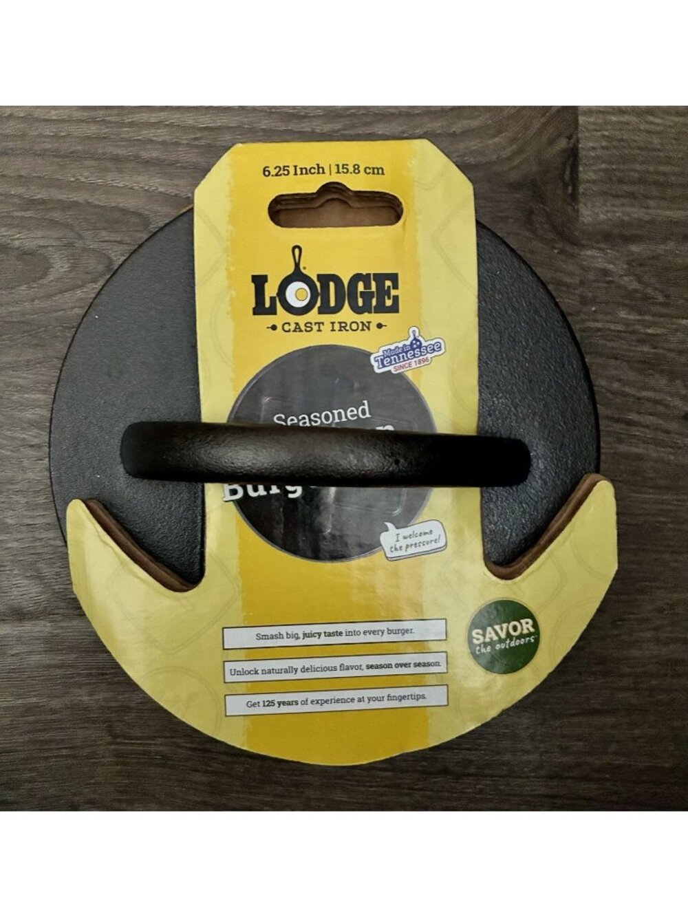 Lodge L6BP 6.25” Seasoned Cast Iron Burger Press Smash Burger Grill USA New
